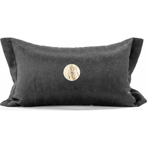 Modern light luxury black jacquard waist pillow case cushion cover rectangle pillow cover backrest