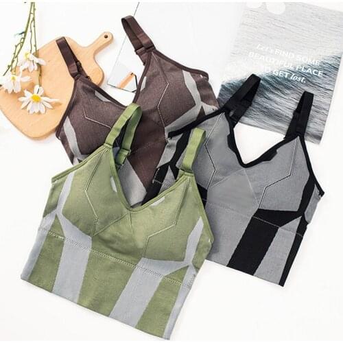 Women Tank Crop Top Seamless Underwear Crop Top Female Sexy Lingerie Sleeveless Padded Camisole