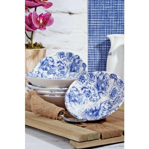 Turkey authentic AMAZING Kitchen 6 Piece Porcelain Digital Print Lux Soup Plate Serving Set FREE SHIPPING FREE SHİPPİNG