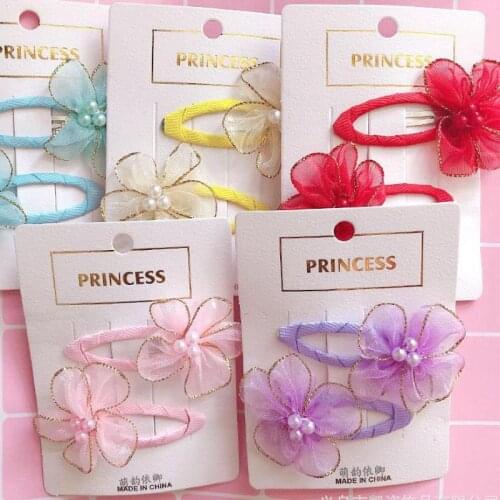 WYINYAKorean version of childrens flower hairpin wrapping cloth hairpin baby hair accessories little girl hairpin princess pear