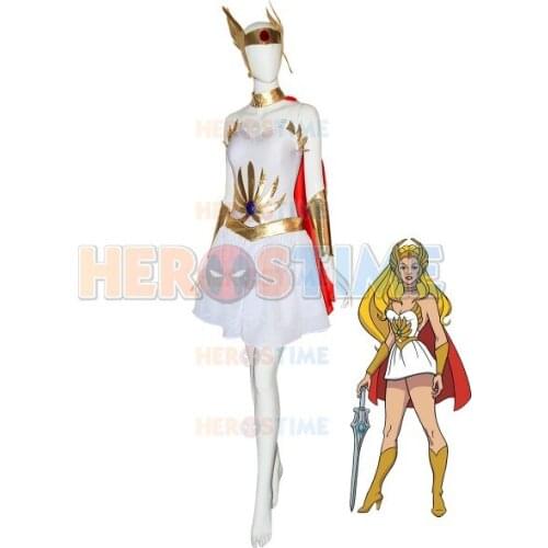 She Ra Princess of Power Halloween Cosplay Costume High Quality Spandex Zentai Bodysuit Dress Halloween costume for woman