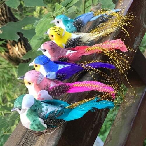 12*4CM/8pcs,Artificial Foam Feathers canary Birds,Decorative Craft mini Bird For DIY Wedding Birthday Party,Baby shower Decor