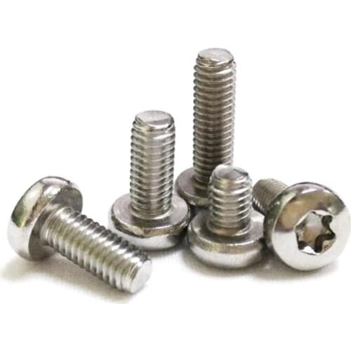 30Pcs M3 Stainless steel Pan Round head Plum blossom T&TX Torx Anti-theft hex screw bolt Length 4mm-35mm