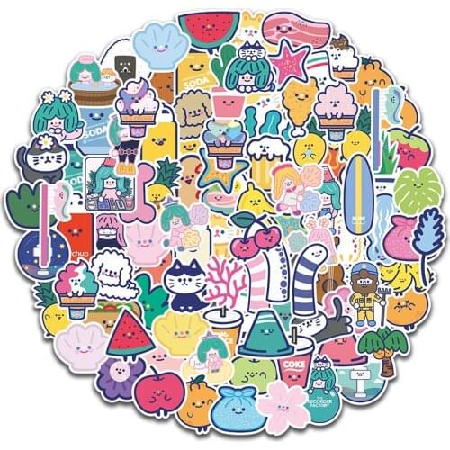 5 Sets = 500PCS Cute Girl Heart Smiley Stickers Stationery Mobile Phone Stickers Notebook Helmet Stickers