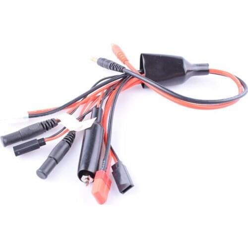 7in1 RC Octopus multi charging cord 4.0mm banana to Deans Tamiya JR Futaba Rx, Tx Glow stick charge adapter lead