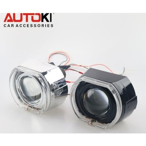 Free Shipping Autoki 3.0 inch high quality led angel eye DRL Shroud Cover for 2.5 and 3.0inch bi-xenon projector lens