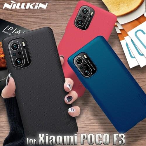 For Xiaomi POCO F3 5G Case Casing Nillkin Frosted Shield Hard PC Plastic Phone Back Shockproof Full Cover on POCO F3 Couqe Funda