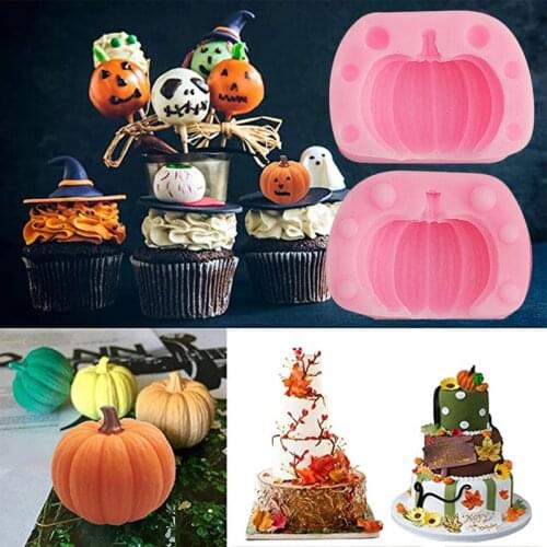 Halloween Pumpkin Mold Mini Maple Leaves Silicone Mold Cupcake Baking Tools Fondant Cake Decorating For Fall Day
