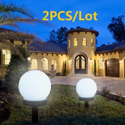 2PCS Solar Powered Lamp Kit Outdoor Garden Path Yard Ball Light Lawn Road Patio Garden Courtyard Lawn Road Ground Light Lighting