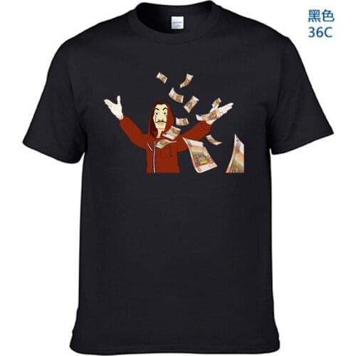 La Casa De Papel Mens T Shirts Money Heist TV Men Short Sleeve Cotton Tshirts for Boys House of Paper T-Shirt Male Tops