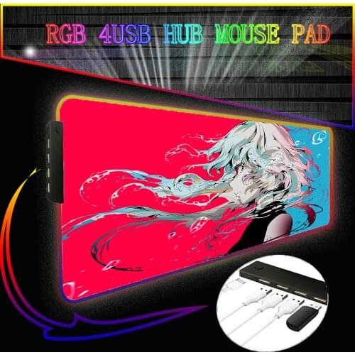 Mairuige Anime USB C-type Hub Adequado Para Usb-ctypec Adequado Para Macbook CSGO Yuanshen Impact Gamer Mouse Pad Tapete Rgb