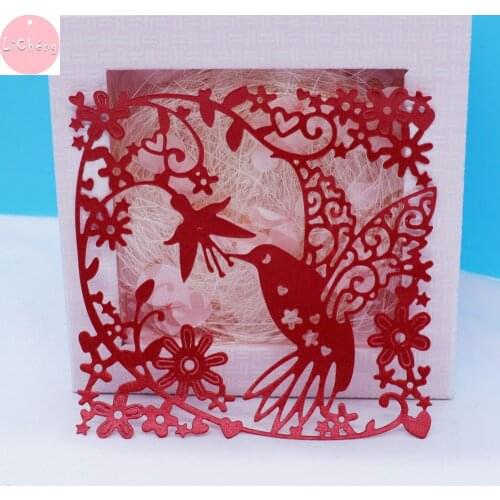 Bird Flower Circle Metal Cutting Dies Scrapbooking Diy Craft Embossing Card Making Etched Stamps and Slimline Dies