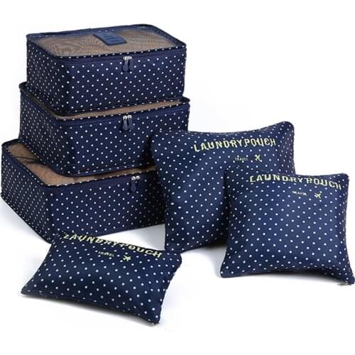 Set of 6 Duffle Bags Travelling Kits Clothes Shoes Cosmetic Storage Supplies Set Luggage Suitcase Organizing Tools Accessories