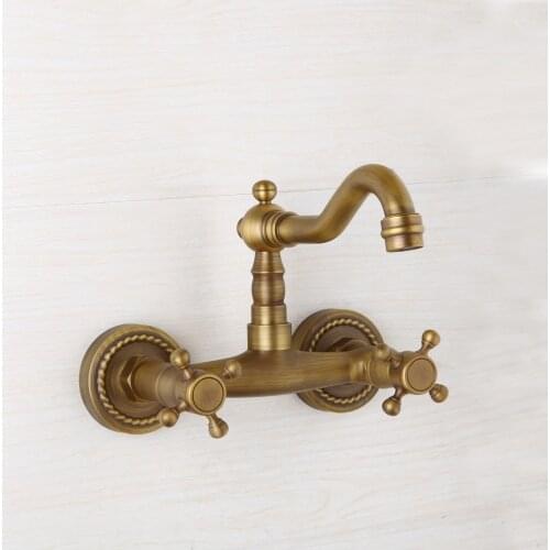 Antique Brass Finish New Wall Mounted shower faucet Bathroom Bathtub Shower Tap Mixer Faucet
