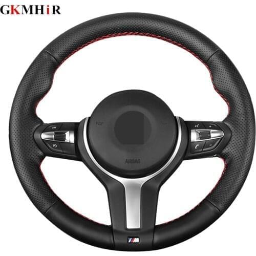 DIY Genuine Leather Car Steering Wheel Cover for BMW M2 F87 F80 M3 F82 M4 F12 F13 M5 M6 F85 X5 M F86 X6 F33 F30 M Sport