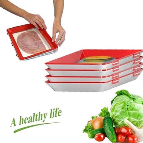 Dropship Creative Food Preservation Tray Eco Food Fresh Keeping Fresh Spacer Organizer Food Reusable Refrigerator Food Storage