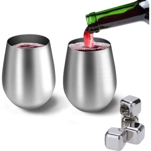 Portable Wine Glasses Stainless Steel Beer Cup Whiskey Mug for Outdoor Picnics Camping C1