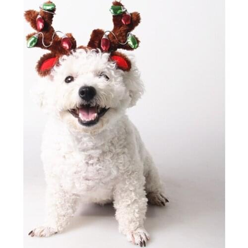 Xmas Hat Pet Dog Cat Christmas Headwear Christmas Elk Reindeer Antlers headband Hat Apparel Dog Accessories For Small Dogs