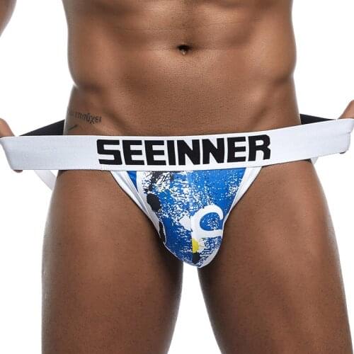 Sexy Gay Jockstrap Men Thongs Male Underwear Cueca Tanga Quick Dry Ropa Interior Hombre Breathable Gay Panties