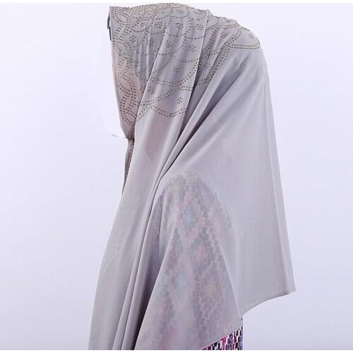 Chiffon Hijab Scarf Muslim Hijabs Turbans Caps For Women Fashion Stick Diamonds African Dubai Islamic Wraps And Shawls Headscarf