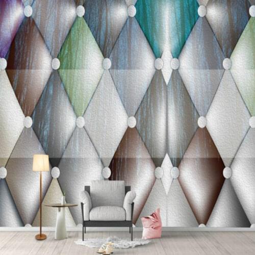 Modern geometric minimalist rhombus wall background Wallpaper for wall room Home Improvement Wallpaper Painting Mural Silk Paper