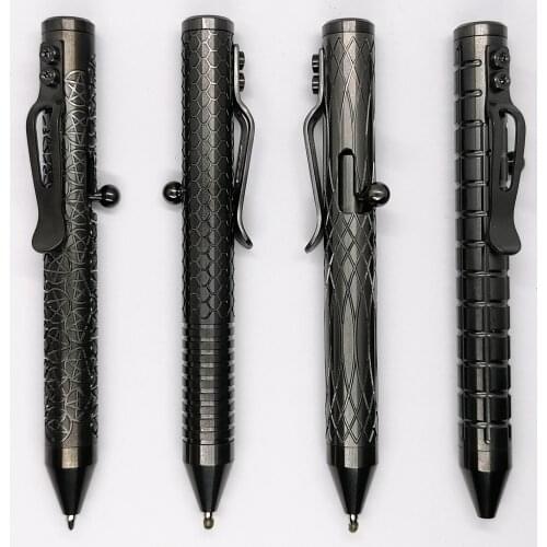 Titanium Alloy Tactical Bolt Action Pen EDC Ballpoint Pen for Job, Office Black