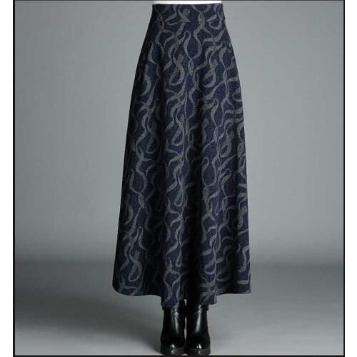 Autumn zipper High Waist Skirt Plaid Long Woolens Skirts Women Winter Windproof Warm Vintage A Line Faldas Jupe Longue Female