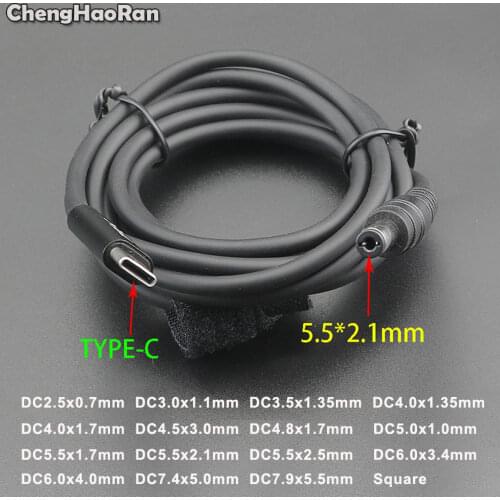 ChengHaoRan USB Type C PD Charging Cable Cord 4.0x1.7 5.5*2.1mm DC Power Adapter Jack Converter to DC Male for Dell HP Laptop