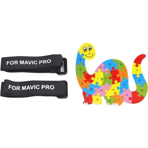 1Set Alphabet Puzzle 3D Wood & 2 Pcs Propeller Blade Tape Straps Holder For DJI Mavic Pro Mavic AIR 2 Fixed Belt Hook