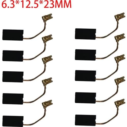 10pcs Electric Motor Carbon Brush Repair Part 6.3*12.5*23 mm