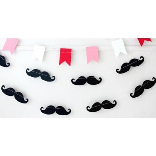 2meter mustache Paper Flowers Party flag banner Decor Craft For event celebration wedding photo props Decoration