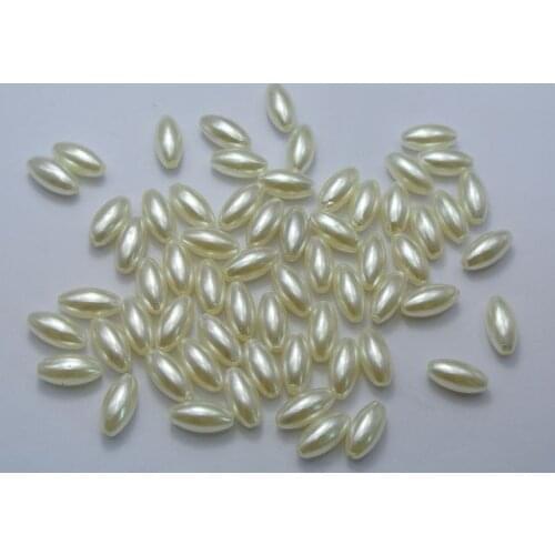200 Ivory Plastic Faux Pearl Oval Beads 6X12mm Imitation Pearl