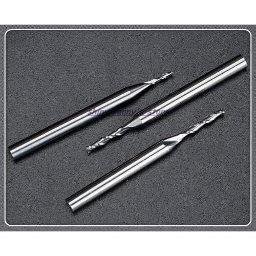 3pcs/Lot 3.175x1x4mm Double Flute Spiral End Mill Acrylic PVC MDF Milling Cutter Tungsten Cutting Tool CNC