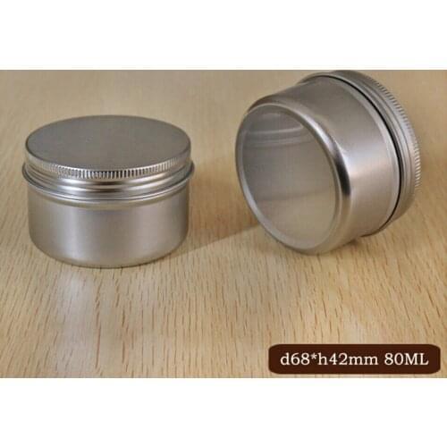 500pcs new 80ml Aluminium Balm Tin Pot Nail Art Makeup Lip Gloss Container Screw Thread