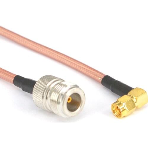 WIFI Antenna Cable N Female to SMA Male Rightangle Pigtail Cable Connector Low Loss RG142 15cm,50cm,100cm,200cm