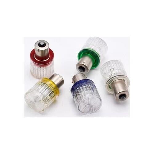 B15 LED warning light bulb 12V24V single and double contact alarm signal indicator red and green bulb