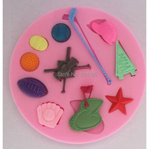Baseball golf softball fondant cake molds soap chocolate mould for the kitchen baking FM112