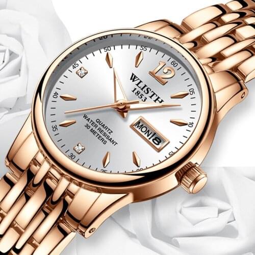 Women Dress Quartz Watch Rose Gold Stainless Steel 2019 new hot Fashion Ladies Wristwatch Week Date Clock Female Luxury Watches