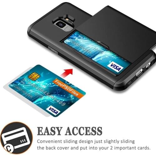 For Samsung S9 Case Samsung S9 Plus Business Sliding Cover with Card Holder Phone Cover For Samsung Galaxy S9 Plus S8 S9 S7 edge