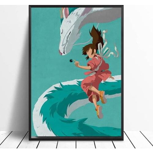 Home Decoration Print Nordic Style Movie Spirited Away Painting Wall Art Canvas Pictures Watercolor Poster Modular Living Room