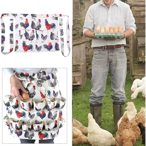 Farmhouse Egg Collecting Waist Apron with 12 Pockets 50x35cm Farmhouse Workwear Apron for Holding Gathering Goose Chicken Eggs