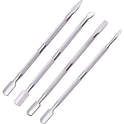 Functional Double-Head Stainless Steel Nail Pusher 4styles Cuticle Dead Skin Remover Manicure Pedicure Finger Care Nail Art Tool