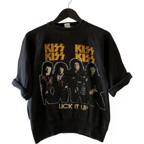 KISS 1983 Lick It Up UK Tour Sweater size medium rare Gene Simmons Paul Stanley Peter Criss Ace Frehley