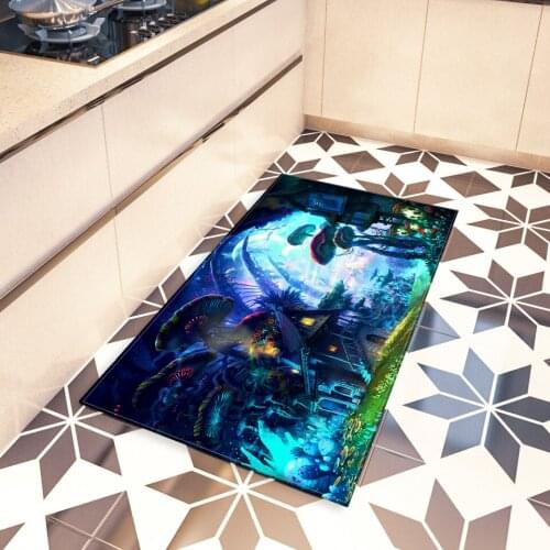 Mushroom House Floor Mat White Winter Living Room Bedroom Area Rugs Large Bathroom Decoration Carpet Print Castle of Fairy Tales