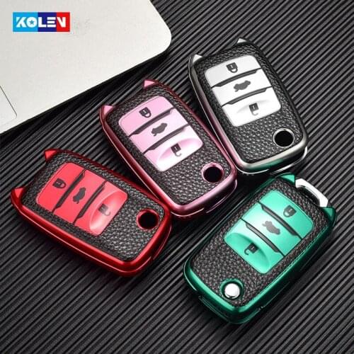 Leather + TPU Car Remote Key Full Cover Case Fob Shell For Changan CS15 CS35 CS75 EV E-Star EADO Raeton V3 V5 V7 Keychain Holder