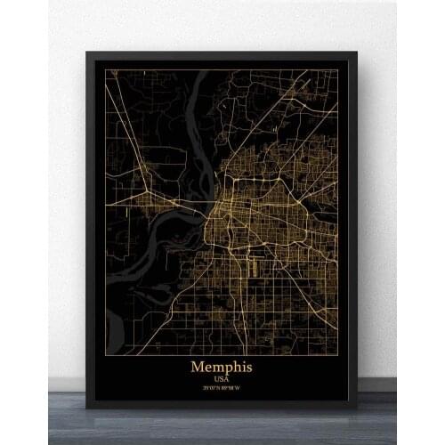Memphis Miami Minneapolis Mobile Nashville New Orleans Oklahoma City Omaha Orlando Philadelphia USA Map Poster