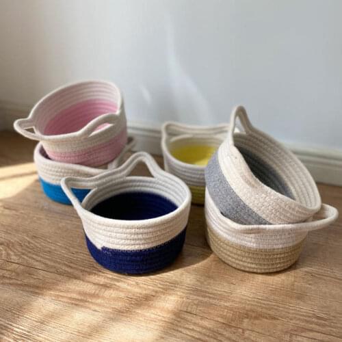 Cute Cat Ear Desktop Cotton Cosmetic Storage Organizer Porch Bar Debris Storage Basket Baskets for Organizing Home Organization