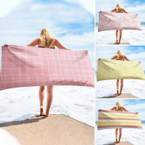 Fashion Colorful Microfiber Printed Bath Towels Drying Quicky-Dry Striped Star Flower Towel Good Quality Summer Beach Towel