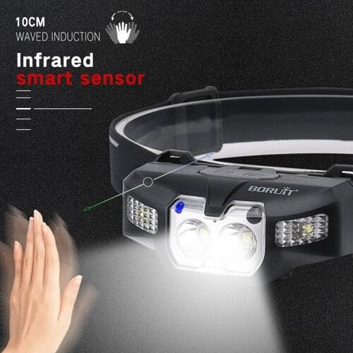 B30 Powerful Headlamp XPG2/3030 LED USB Rechargeable Headlight Body Motion Sensor Head lights Camping white red light