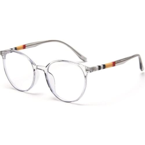 Veshion Tr90 Frame Retro Eyeglasses Prescription Male Acetate Women Round Glasses for Men Grey Transparent Gift Items